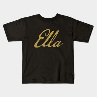 Ella Typography Gold Script Kids T-Shirt